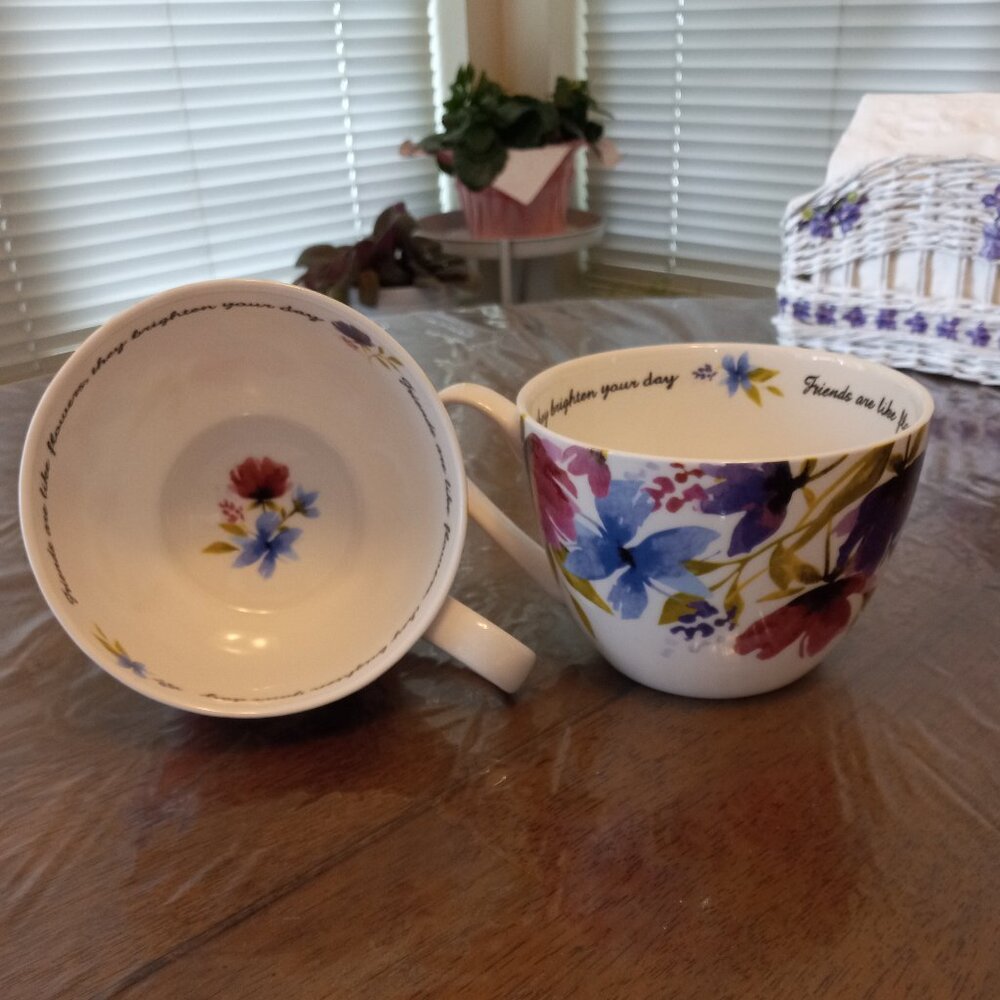 Portobello by Design Coffee/Tea "Friends are like flowers" Mug 20 oz